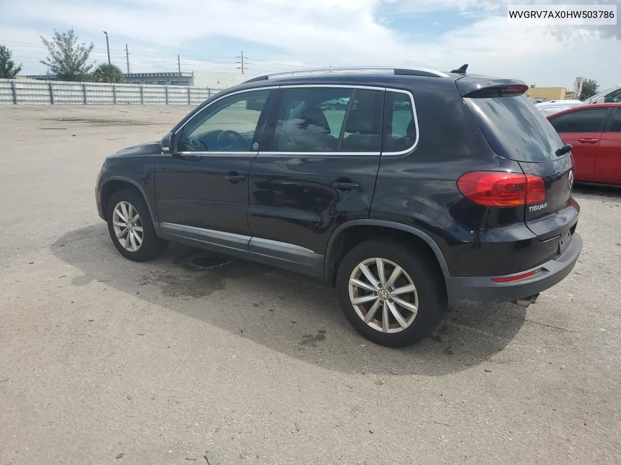 2017 Volkswagen Tiguan Wolfsburg VIN: WVGRV7AX0HW503786 Lot: 72515124