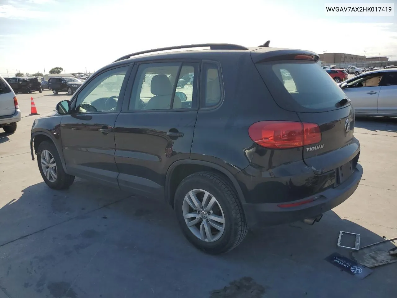 2017 Volkswagen Tiguan S VIN: WVGAV7AX2HK017419 Lot: 73305284