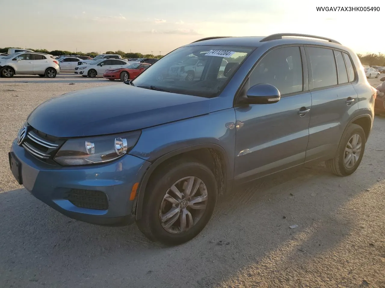 2017 Volkswagen Tiguan S VIN: WVGAV7AX3HK005490 Lot: 74112204