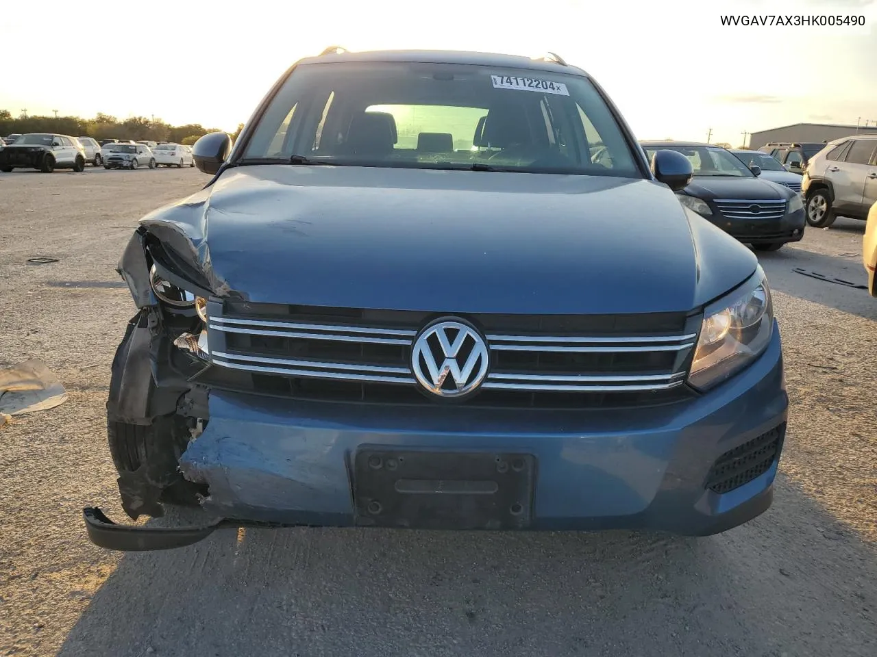 2017 Volkswagen Tiguan S VIN: WVGAV7AX3HK005490 Lot: 74112204