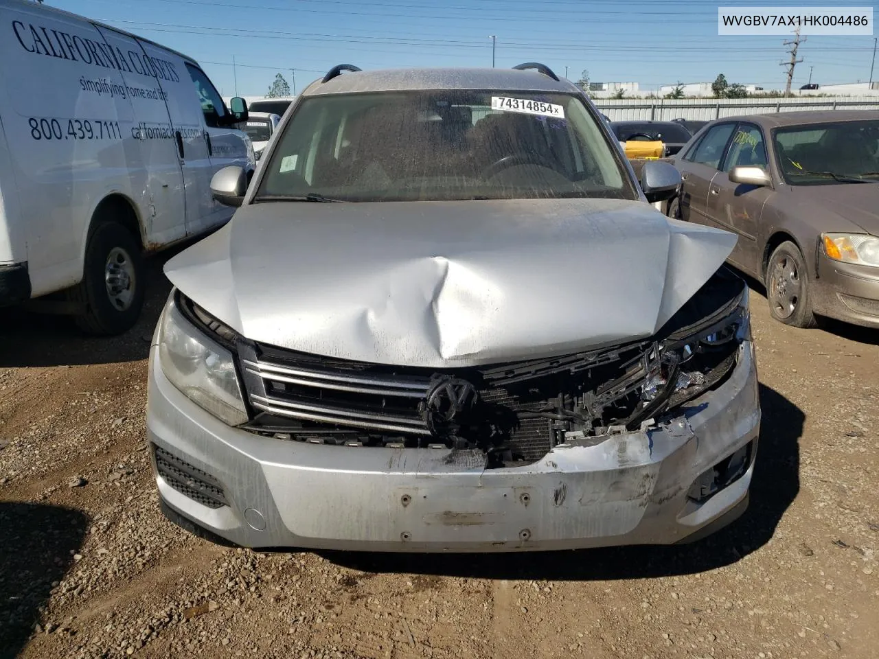 2017 Volkswagen Tiguan S VIN: WVGBV7AX1HK004486 Lot: 74314854