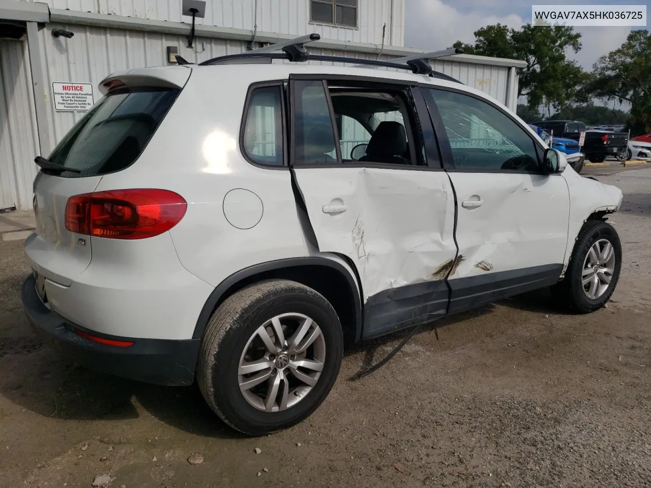 2017 Volkswagen Tiguan S VIN: WVGAV7AX5HK036725 Lot: 74322334