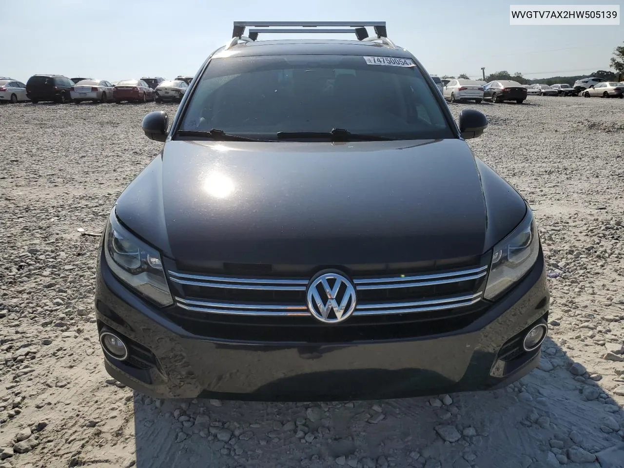 2017 Volkswagen Tiguan Sport VIN: WVGTV7AX2HW505139 Lot: 74750054