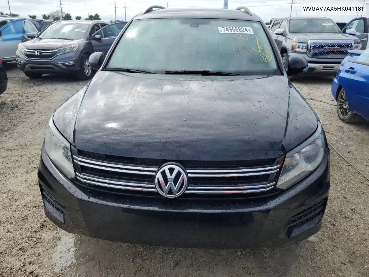 2017 Volkswagen Tiguan S VIN: WVGAV7AX5HK041181 Lot: 74968824