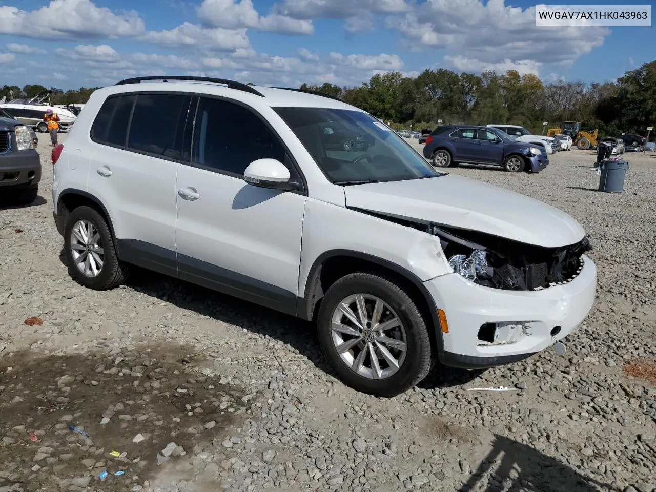 2017 Volkswagen Tiguan S VIN: WVGAV7AX1HK043963 Lot: 77269604