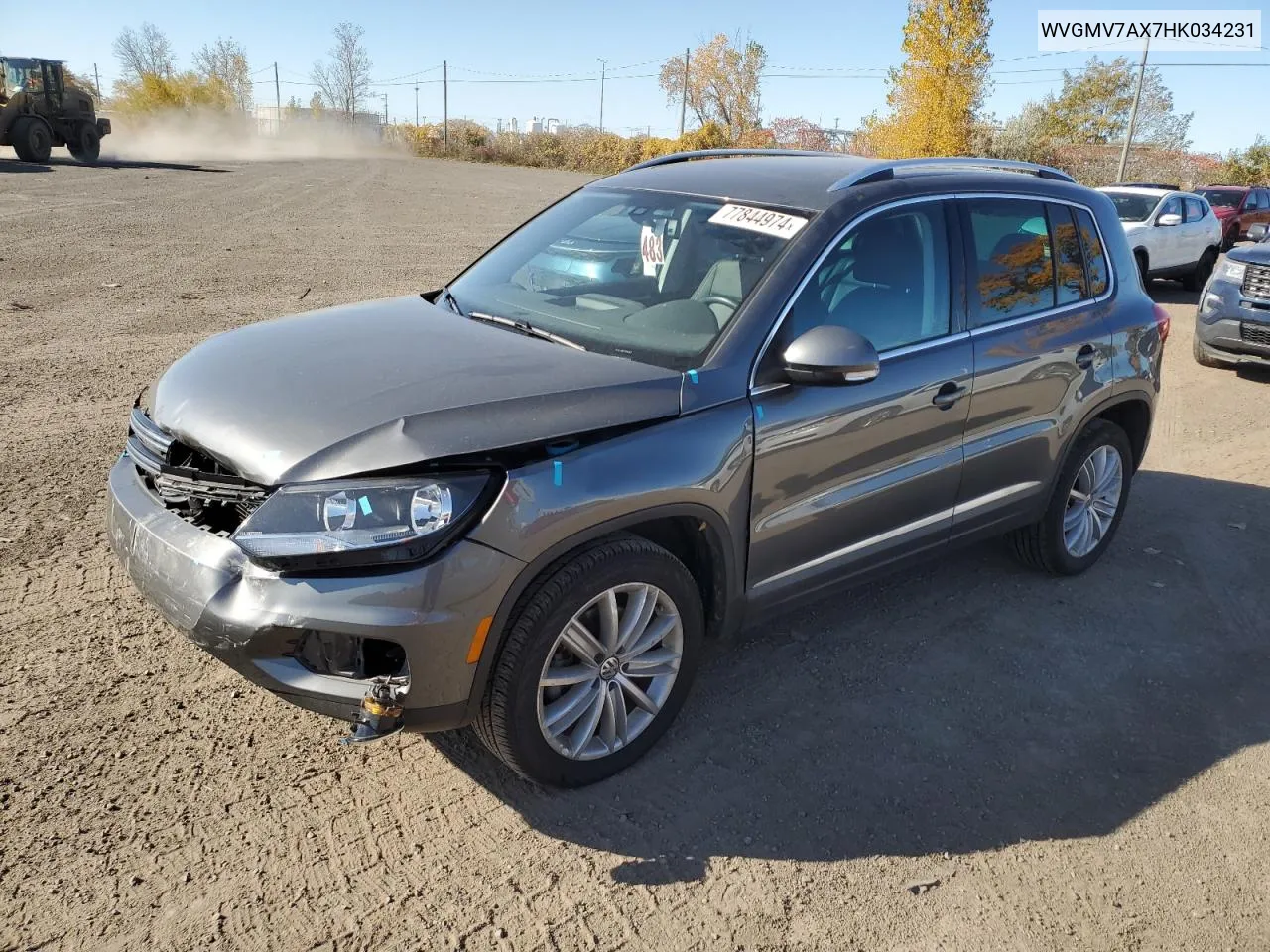 2017 Volkswagen Tiguan Comfortline VIN: WVGMV7AX7HK034231 Lot: 77844974