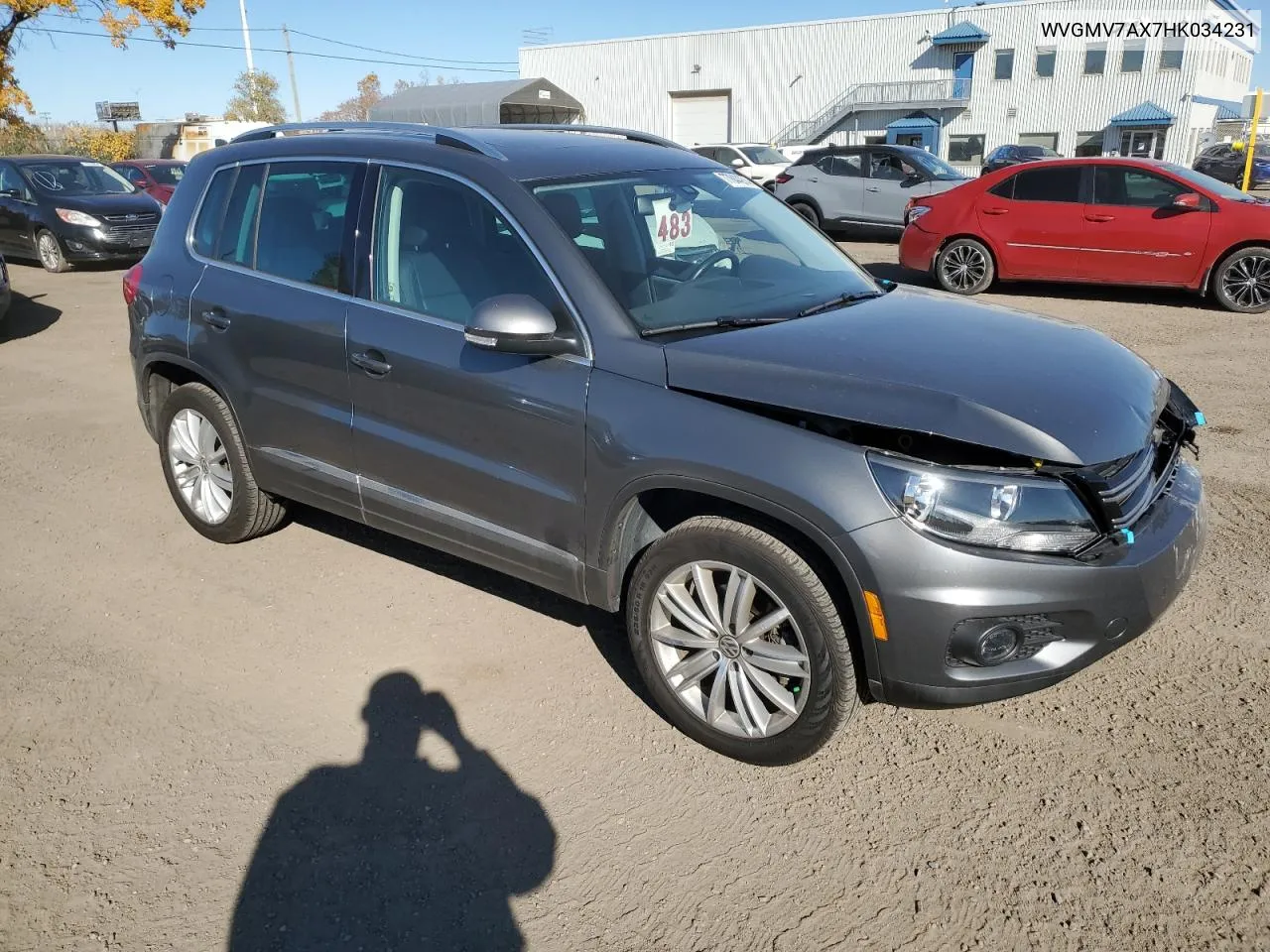 2017 Volkswagen Tiguan Comfortline VIN: WVGMV7AX7HK034231 Lot: 77844974