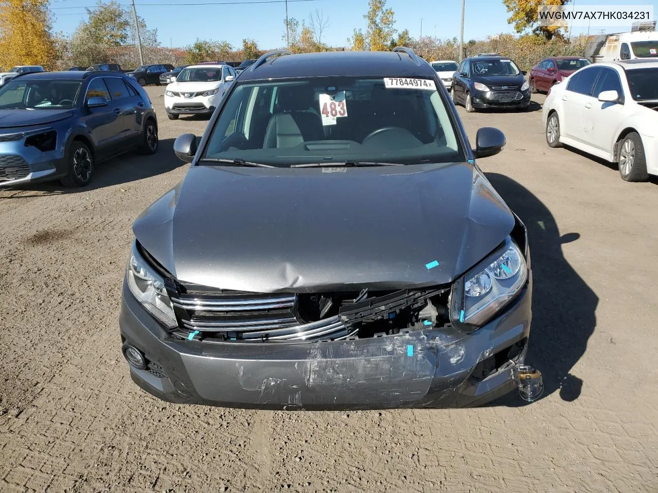 2017 Volkswagen Tiguan Comfortline VIN: WVGMV7AX7HK034231 Lot: 77844974