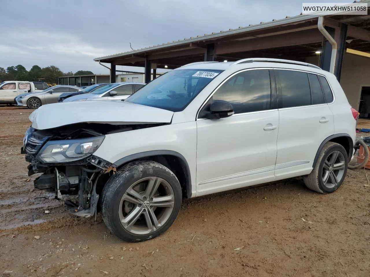 2017 Volkswagen Tiguan Sport VIN: WVGTV7AXXHW511058 Lot: 78877034