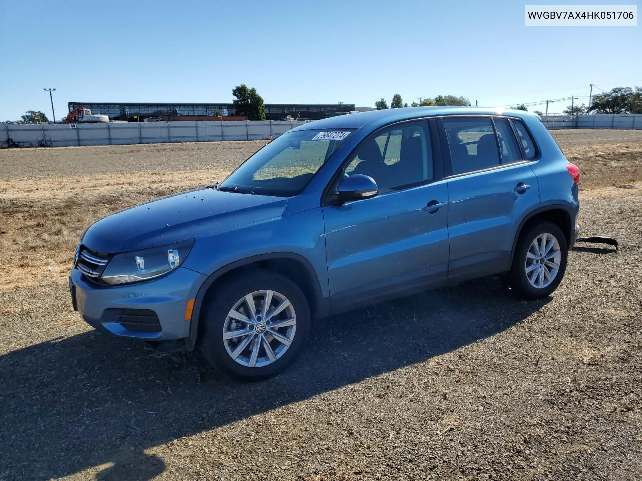 2017 Volkswagen Tiguan S VIN: WVGBV7AX4HK051706 Lot: 79047274