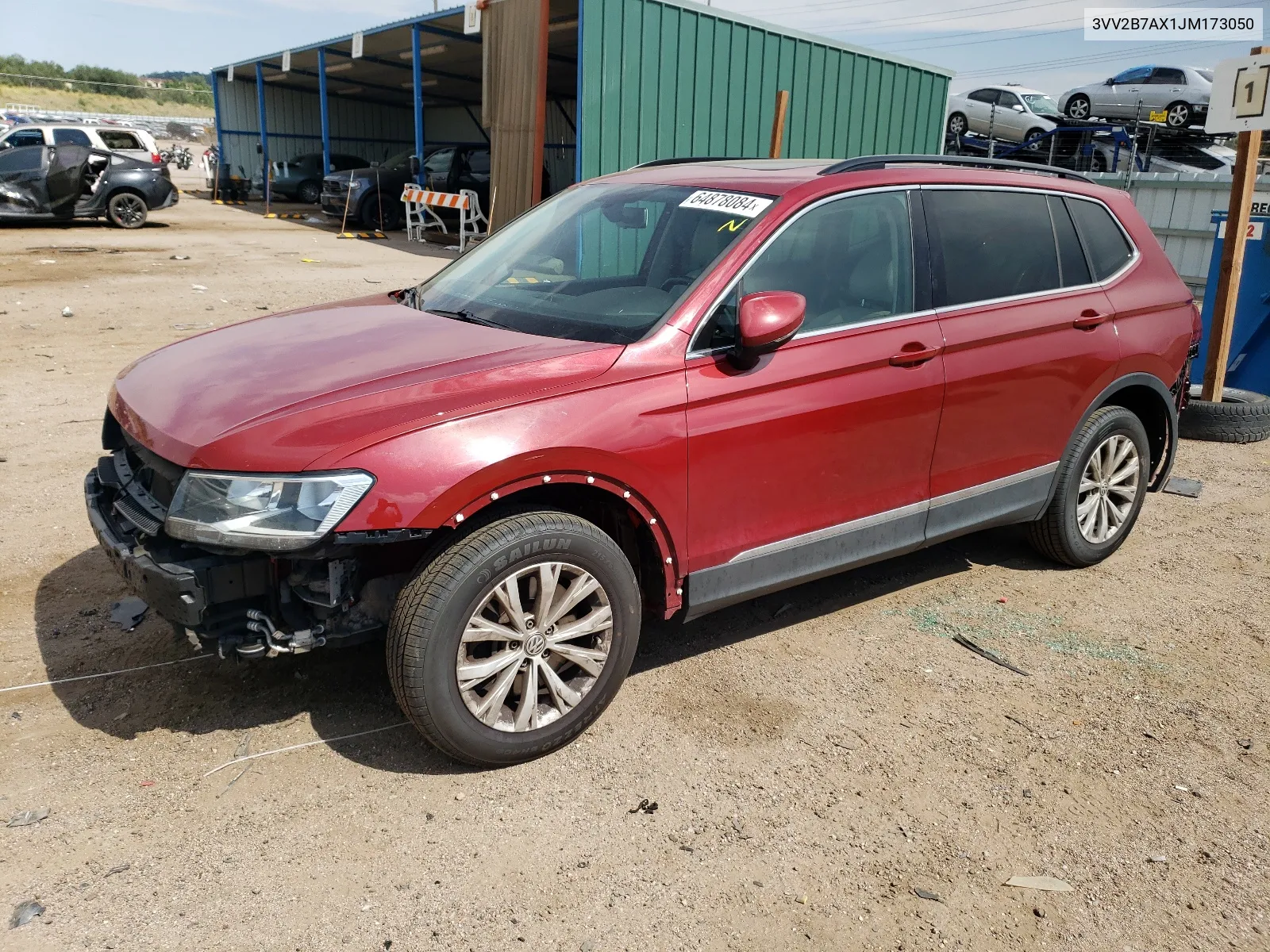 2018 Volkswagen Tiguan Se VIN: 3VV2B7AX1JM173050 Lot: 64878084