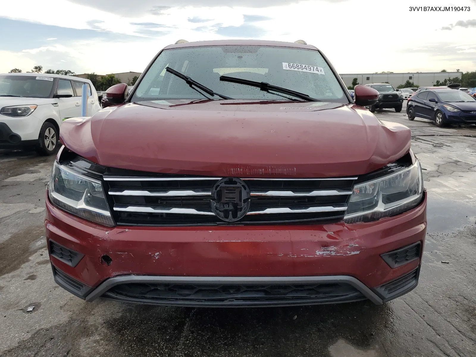 2018 Volkswagen Tiguan S VIN: 3VV1B7AXXJM190473 Lot: 66884974