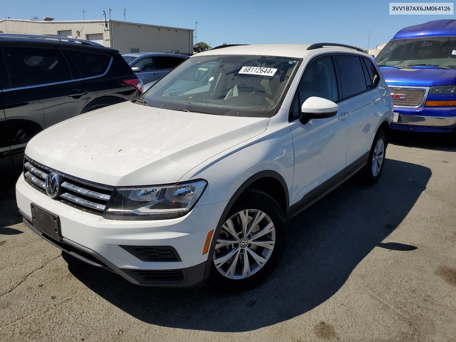 2018 Volkswagen Tiguan S VIN: 3VV1B7AX6JM064126 Lot: 68112644