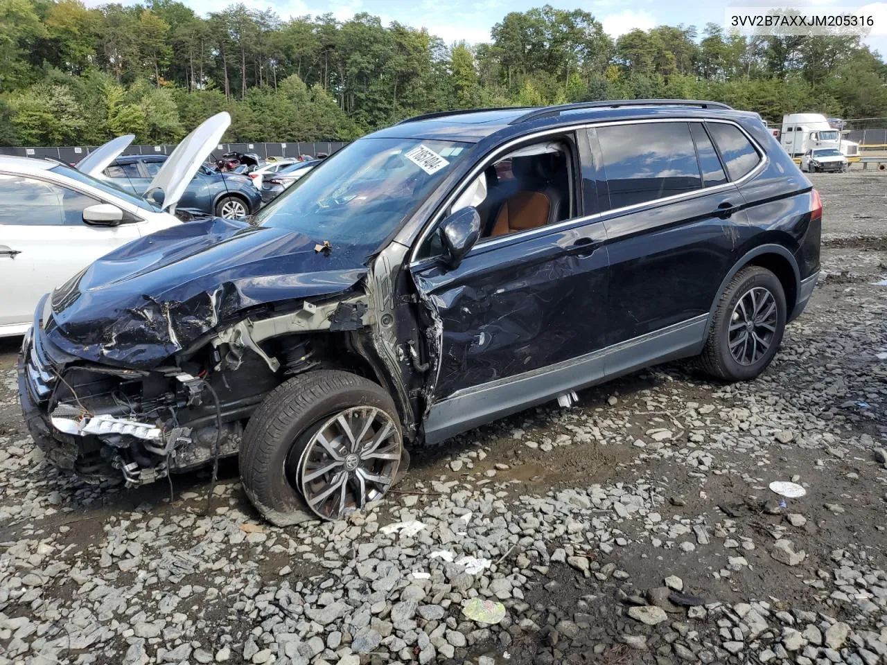 2018 Volkswagen Tiguan Se VIN: 3VV2B7AXXJM205316 Lot: 71857404