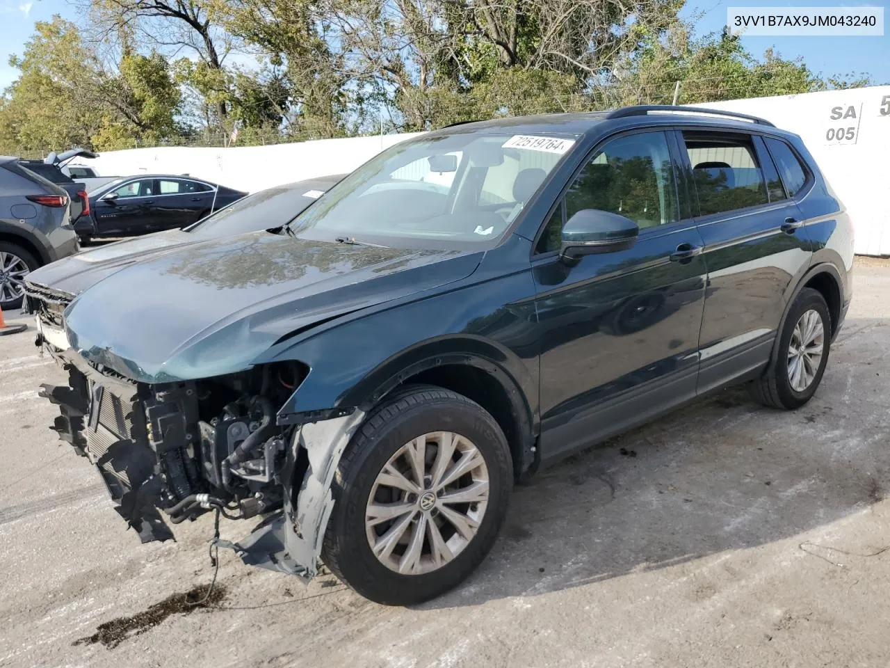 2018 Volkswagen Tiguan S VIN: 3VV1B7AX9JM043240 Lot: 72519764