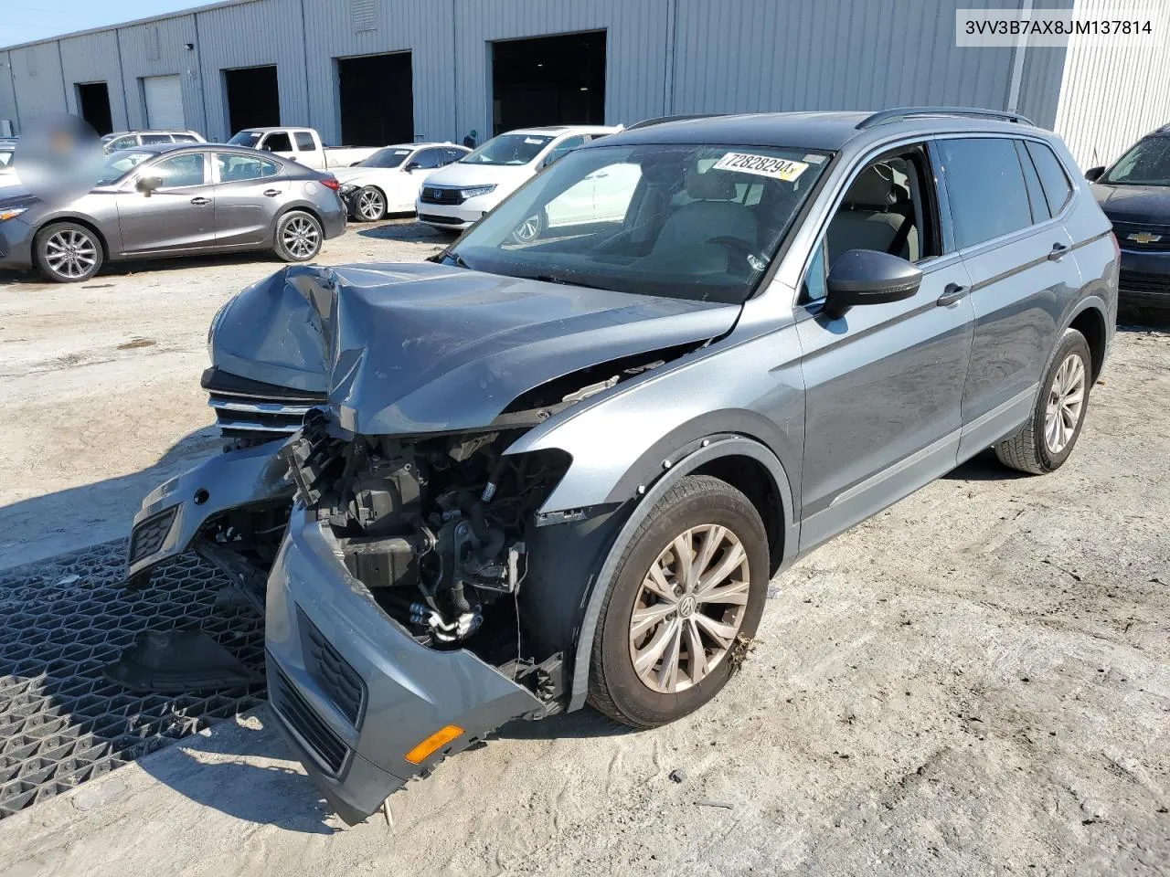 2018 Volkswagen Tiguan Se VIN: 3VV3B7AX8JM137814 Lot: 72828294