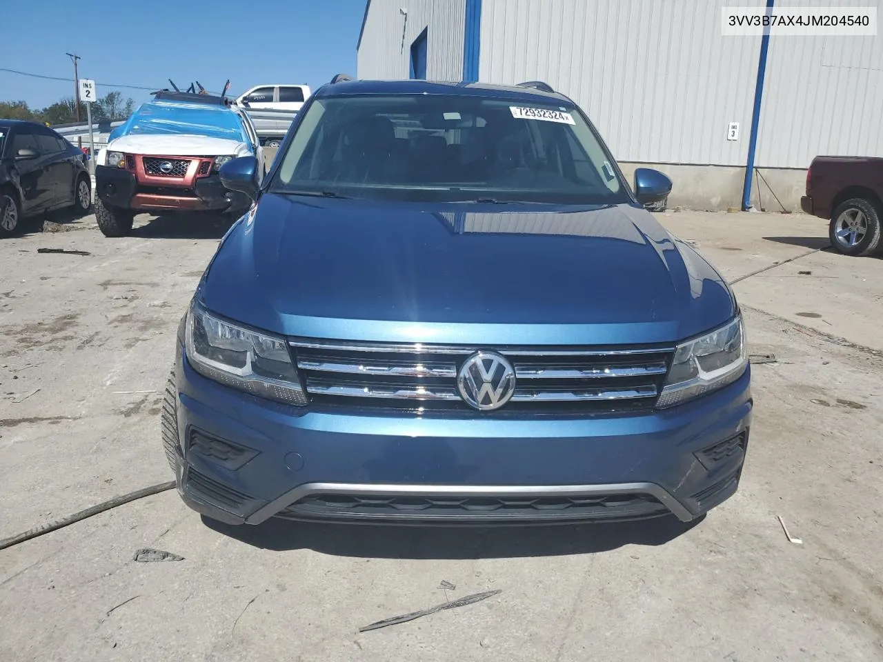 2018 Volkswagen Tiguan Se VIN: 3VV3B7AX4JM204540 Lot: 72932324