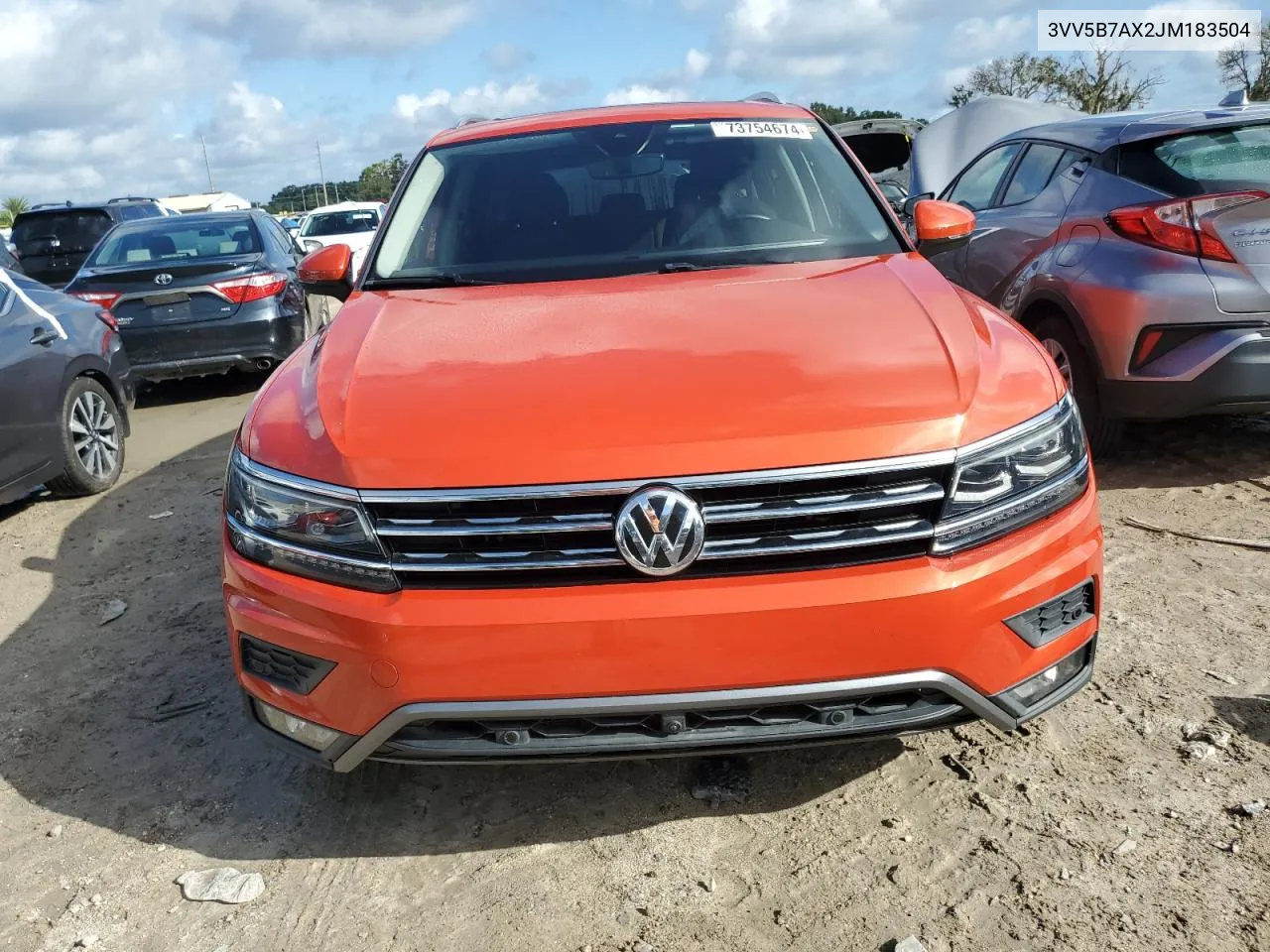 2018 Volkswagen Tiguan Sel Premium VIN: 3VV5B7AX2JM183504 Lot: 73754674