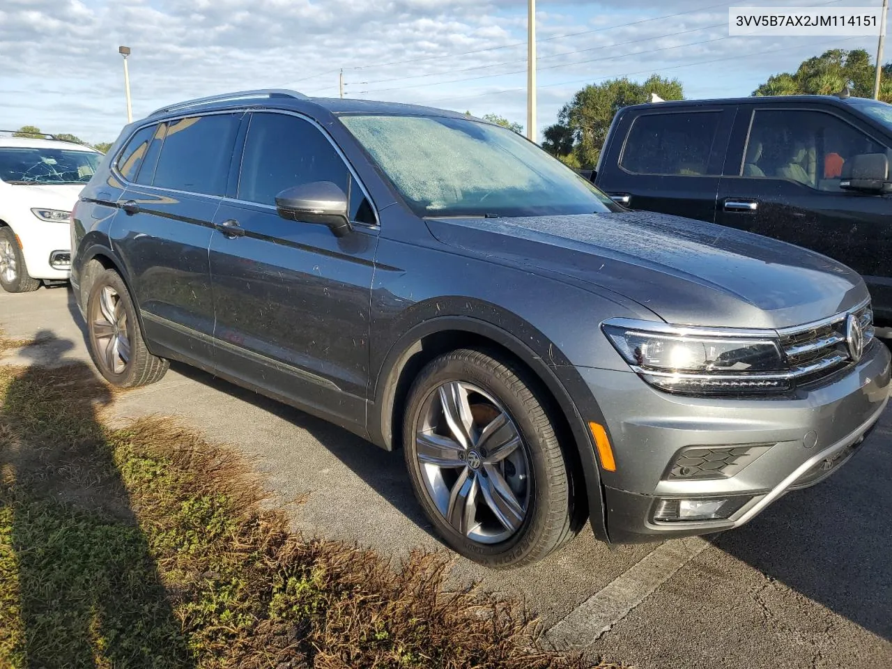 2018 Volkswagen Tiguan Sel Premium VIN: 3VV5B7AX2JM114151 Lot: 73769554