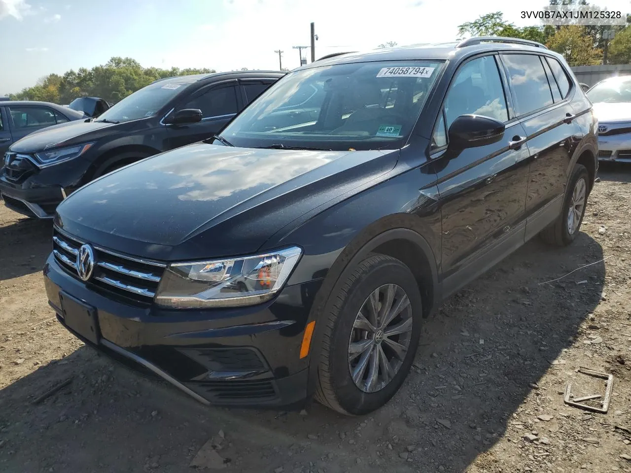 2018 Volkswagen Tiguan S VIN: 3VV0B7AX1JM125328 Lot: 74058794