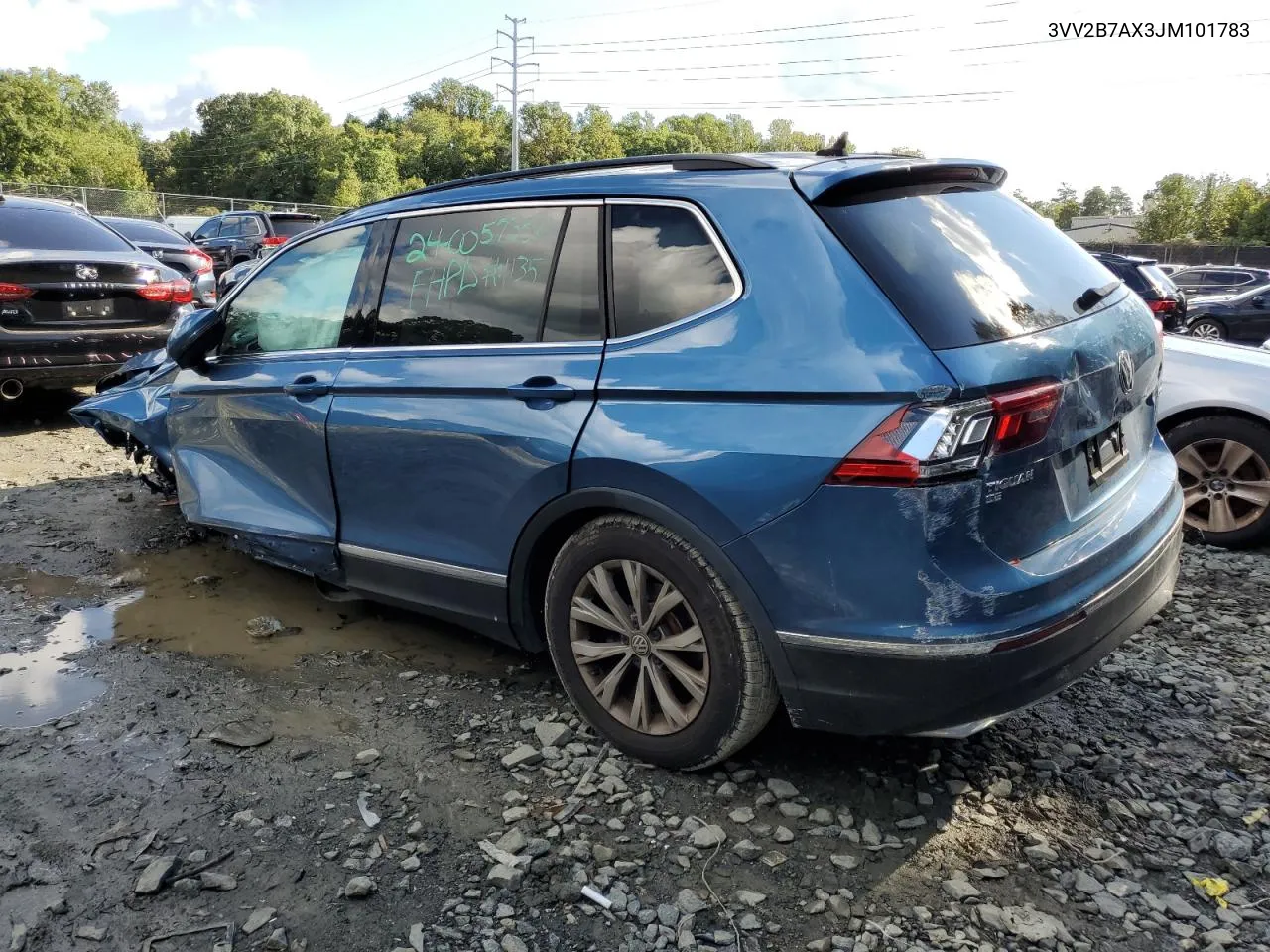 2018 Volkswagen Tiguan Se VIN: 3VV2B7AX3JM101783 Lot: 74105904