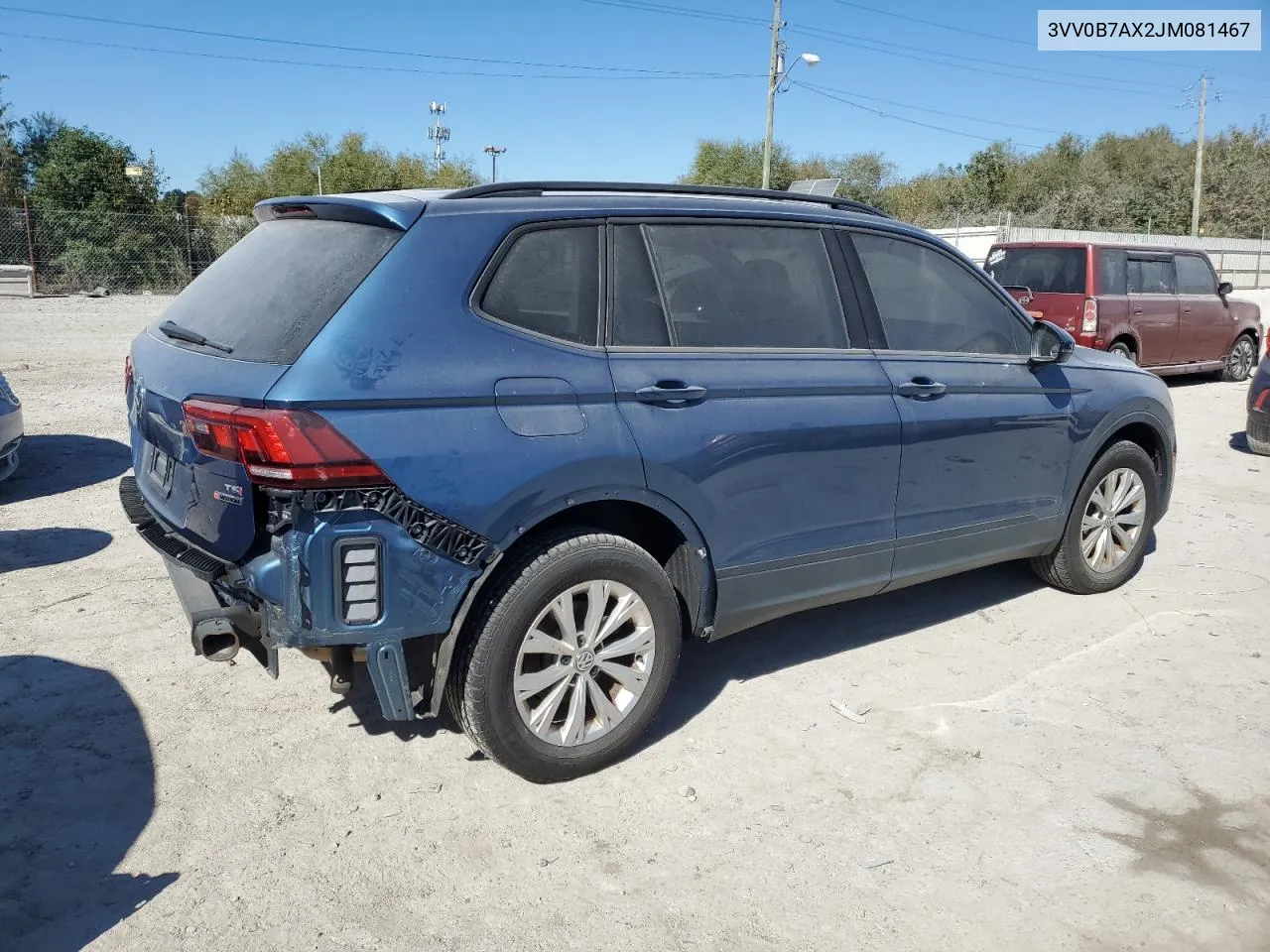 2018 Volkswagen Tiguan S VIN: 3VV0B7AX2JM081467 Lot: 74141144