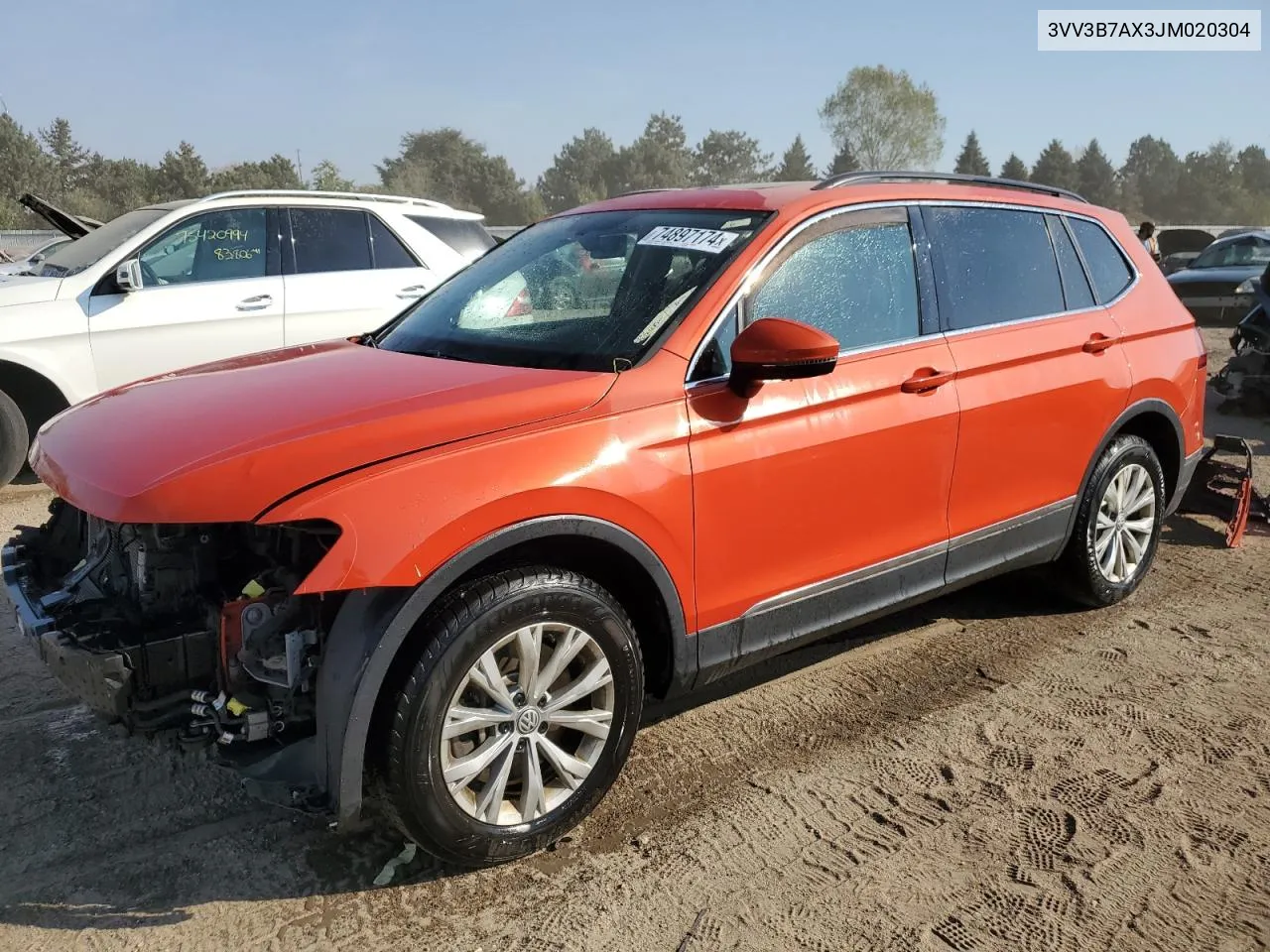 2018 Volkswagen Tiguan Se VIN: 3VV3B7AX3JM020304 Lot: 74897174