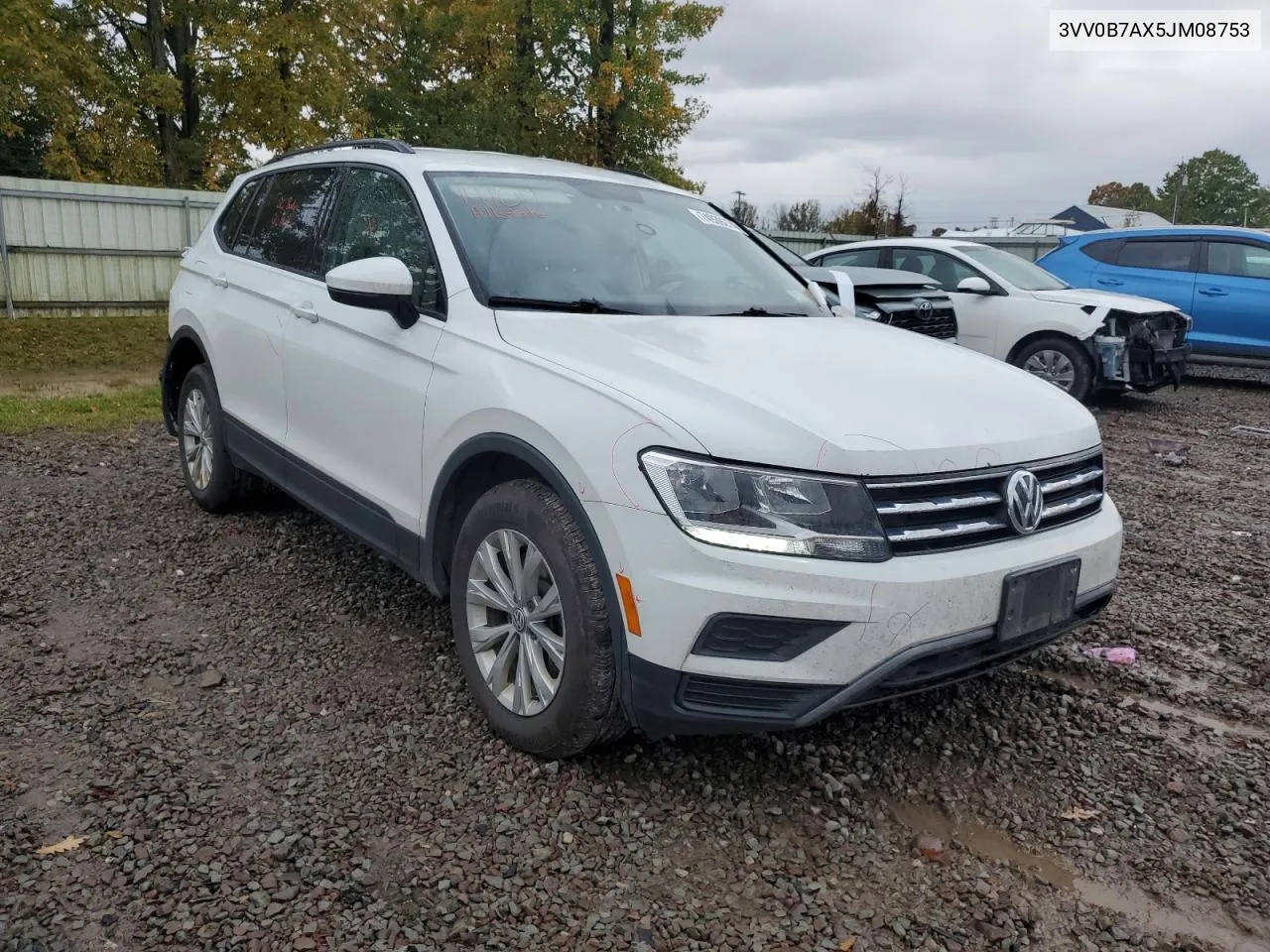 2018 Volkswagen Tiguan S VIN: 3VV0B7AX5JM08753 Lot: 74939274