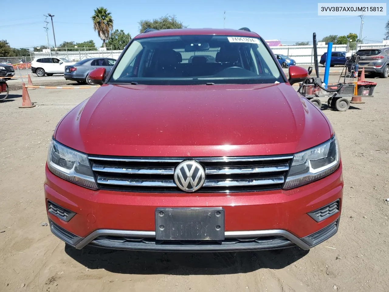 2018 Volkswagen Tiguan Se VIN: 3VV3B7AX0JM215812 Lot: 74961894