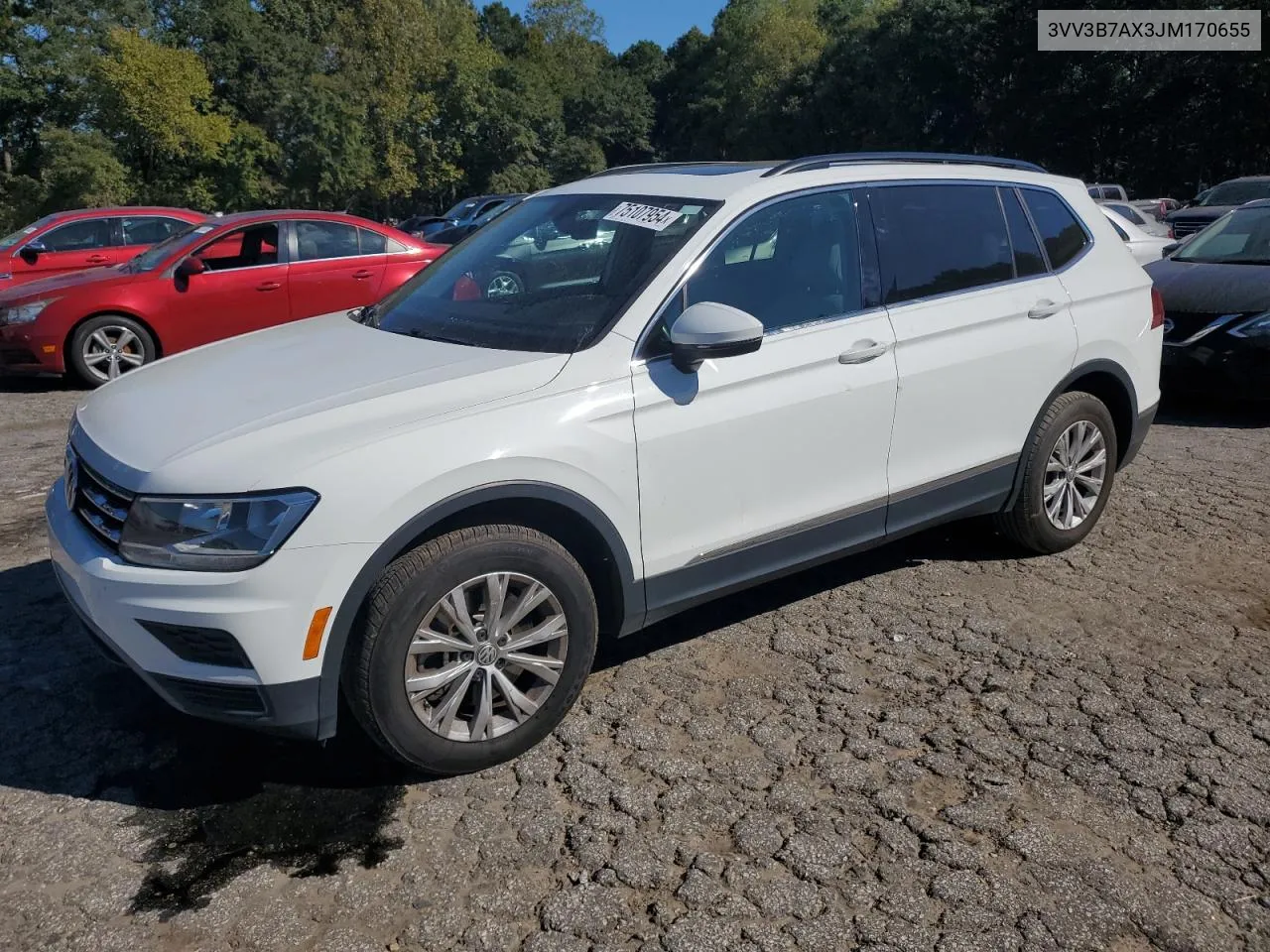 2018 Volkswagen Tiguan Se VIN: 3VV3B7AX3JM170655 Lot: 75107954