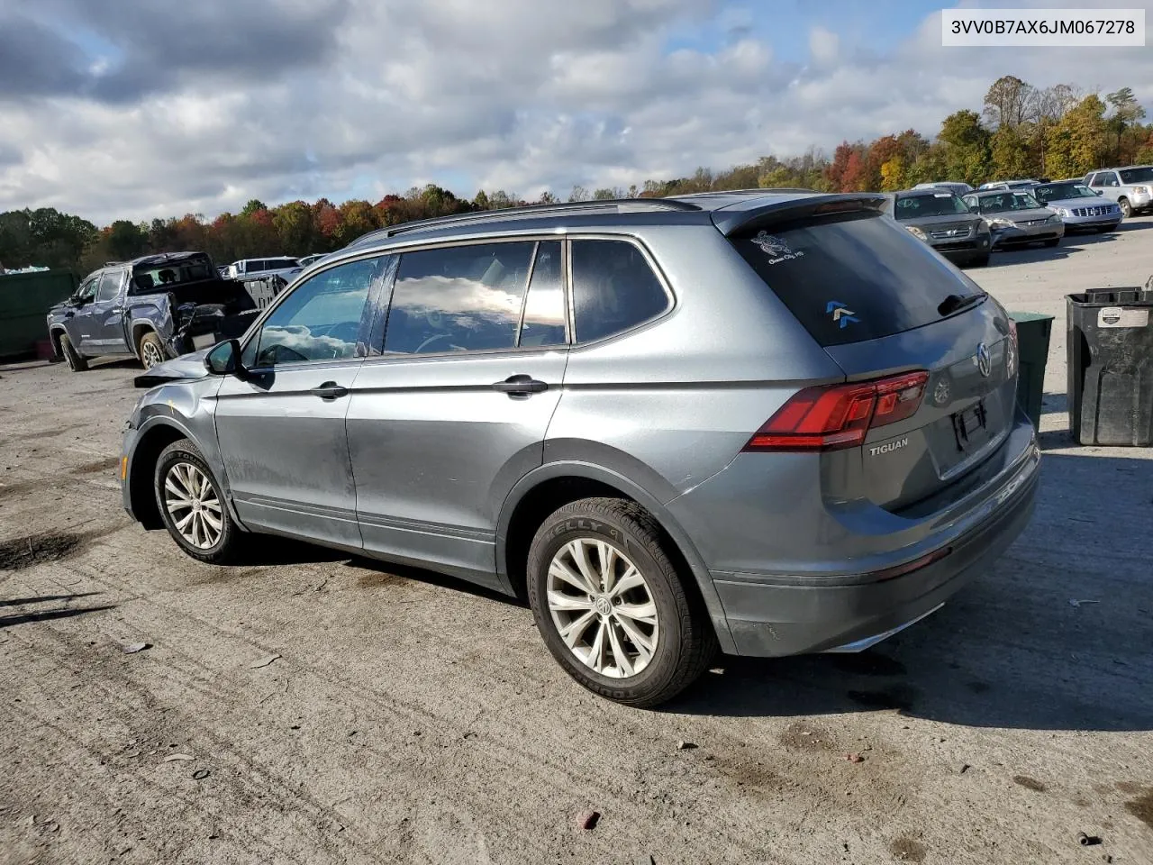 2018 Volkswagen Tiguan S VIN: 3VV0B7AX6JM067278 Lot: 75426174