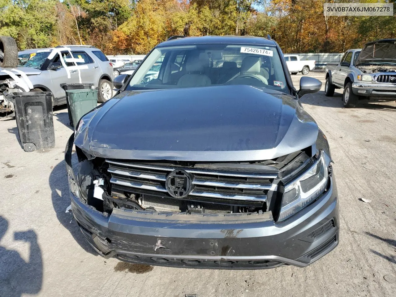 2018 Volkswagen Tiguan S VIN: 3VV0B7AX6JM067278 Lot: 75426174