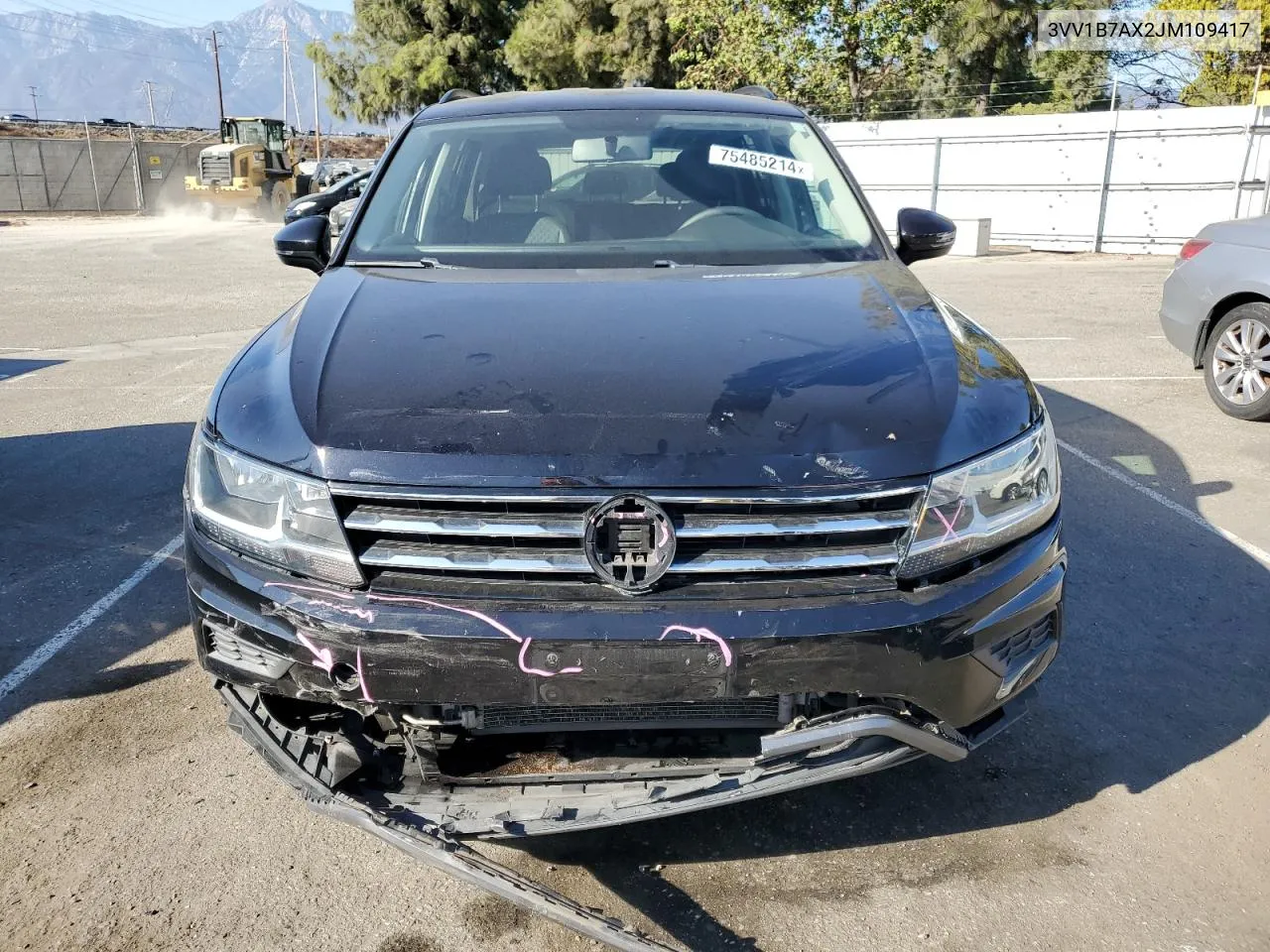 2018 Volkswagen Tiguan S VIN: 3VV1B7AX2JM109417 Lot: 75485214