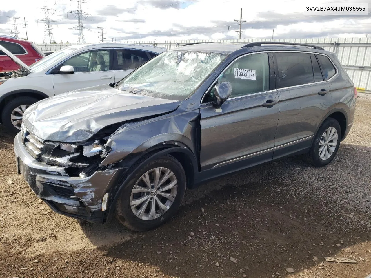 2018 Volkswagen Tiguan Se VIN: 3VV2B7AX4JM036555 Lot: 75609174