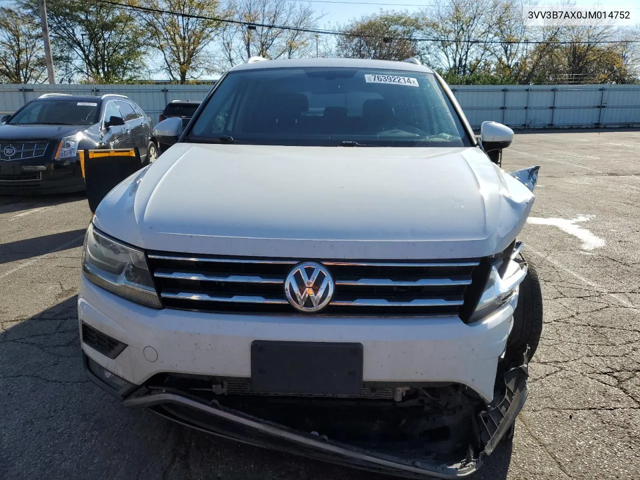 2018 Volkswagen Tiguan Se VIN: 3VV3B7AX0JM014752 Lot: 76392214