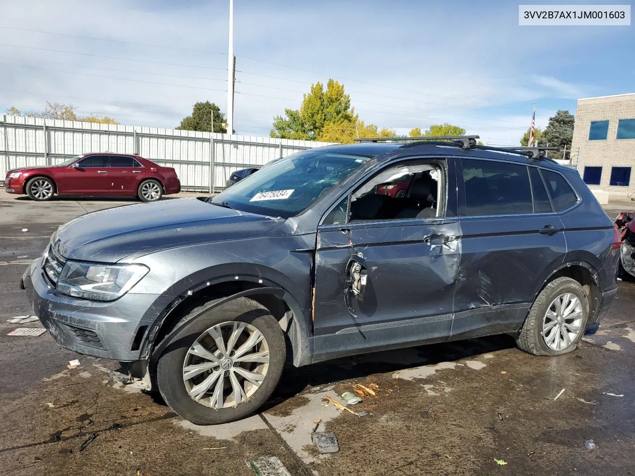 2018 Volkswagen Tiguan Se VIN: 3VV2B7AX1JM001603 Lot: 76475034