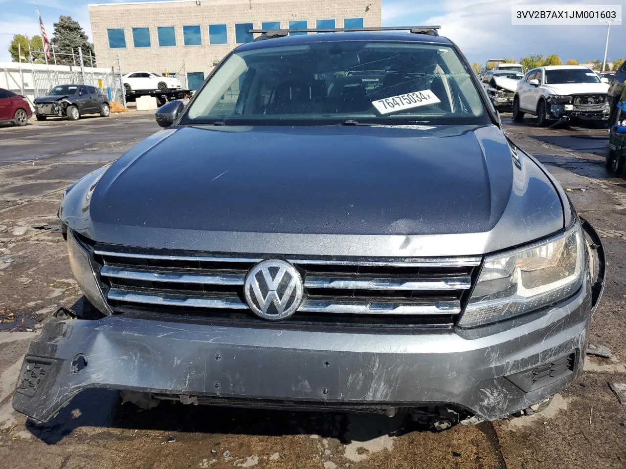 2018 Volkswagen Tiguan Se VIN: 3VV2B7AX1JM001603 Lot: 76475034