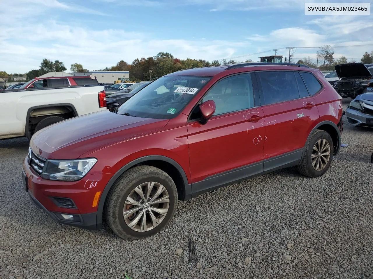 2018 Volkswagen Tiguan S VIN: 3VV0B7AX5JM023465 Lot: 76529014