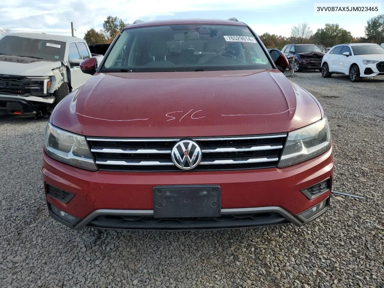 2018 Volkswagen Tiguan S VIN: 3VV0B7AX5JM023465 Lot: 76529014