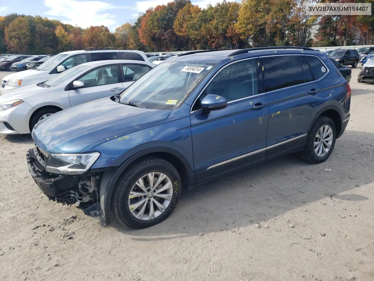 2018 Volkswagen Tiguan Se VIN: 3VV2B7AX9JM154407 Lot: 76584014