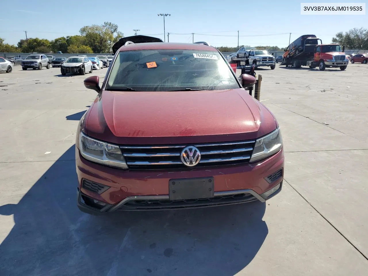 2018 Volkswagen Tiguan Se VIN: 3VV3B7AX6JM019535 Lot: 76586454