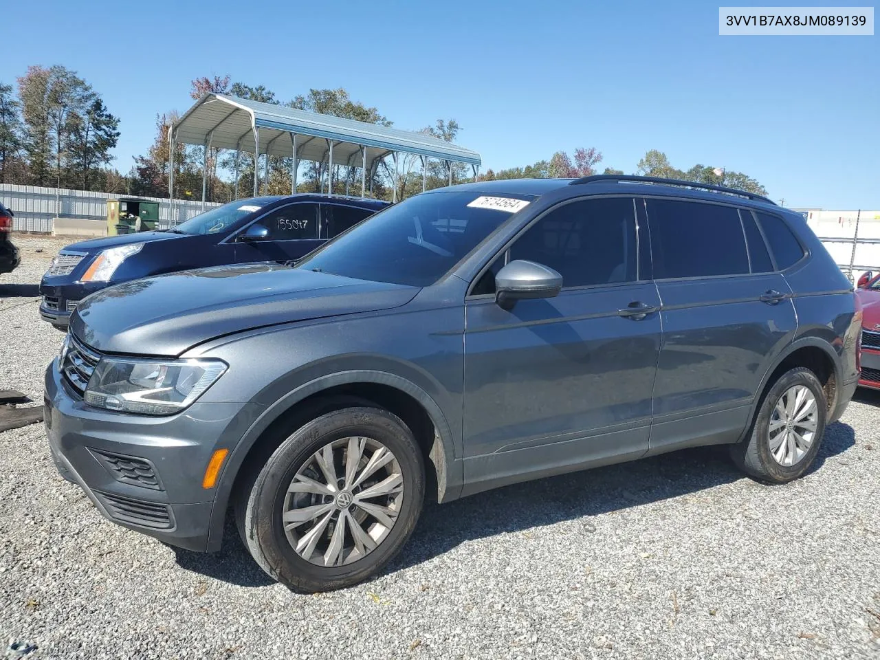 2018 Volkswagen Tiguan S VIN: 3VV1B7AX8JM089139 Lot: 76734564