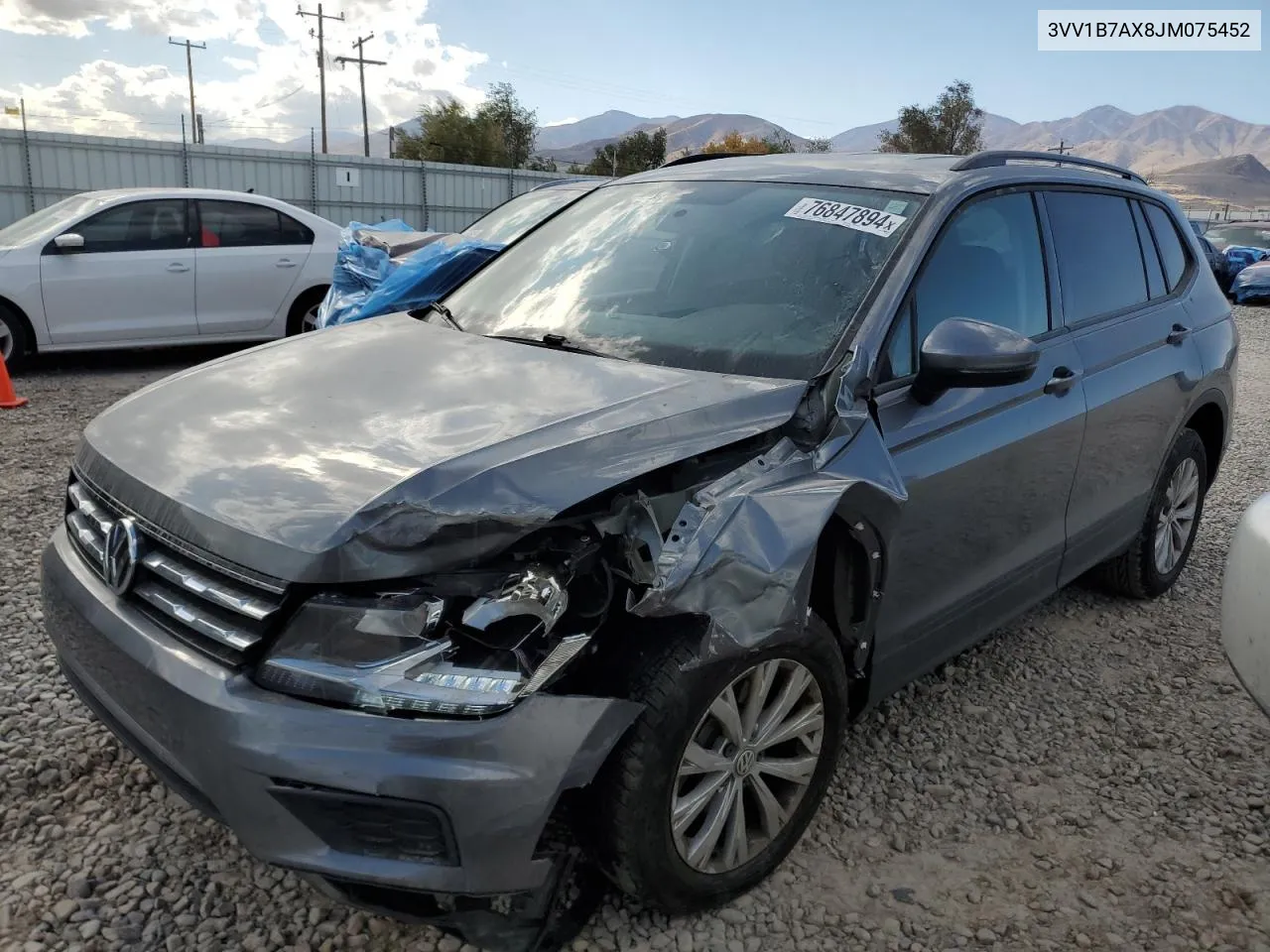 2018 Volkswagen Tiguan S VIN: 3VV1B7AX8JM075452 Lot: 76847894