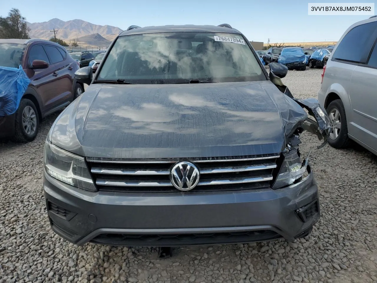 2018 Volkswagen Tiguan S VIN: 3VV1B7AX8JM075452 Lot: 76847894