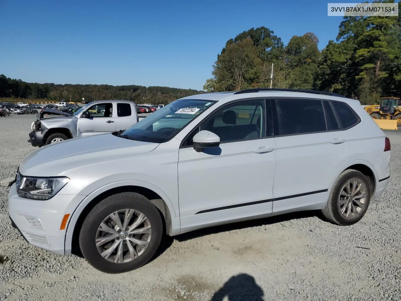 2018 Volkswagen Tiguan S VIN: 3VV1B7AX1JM071534 Lot: 76922284