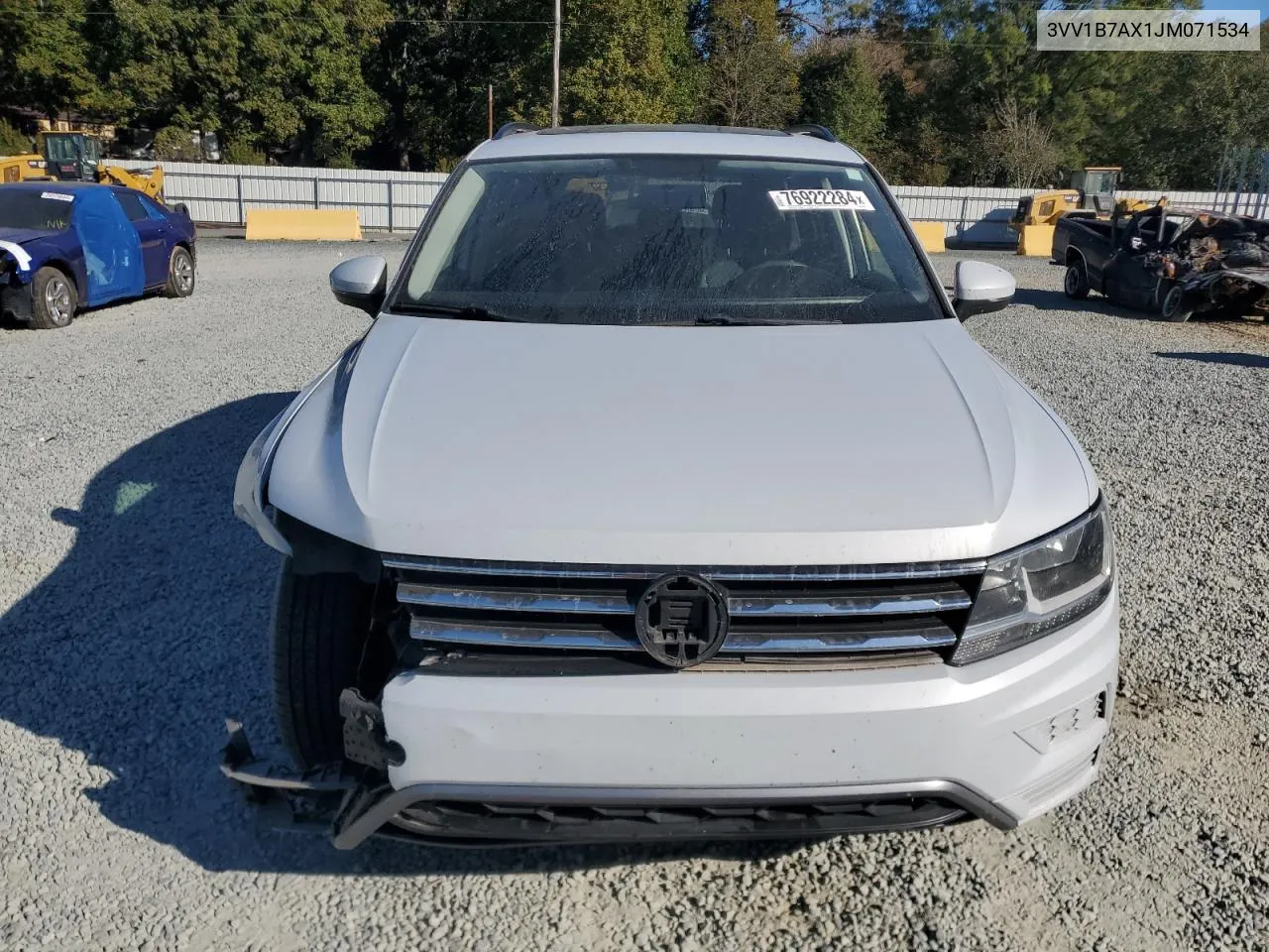 2018 Volkswagen Tiguan S VIN: 3VV1B7AX1JM071534 Lot: 76922284