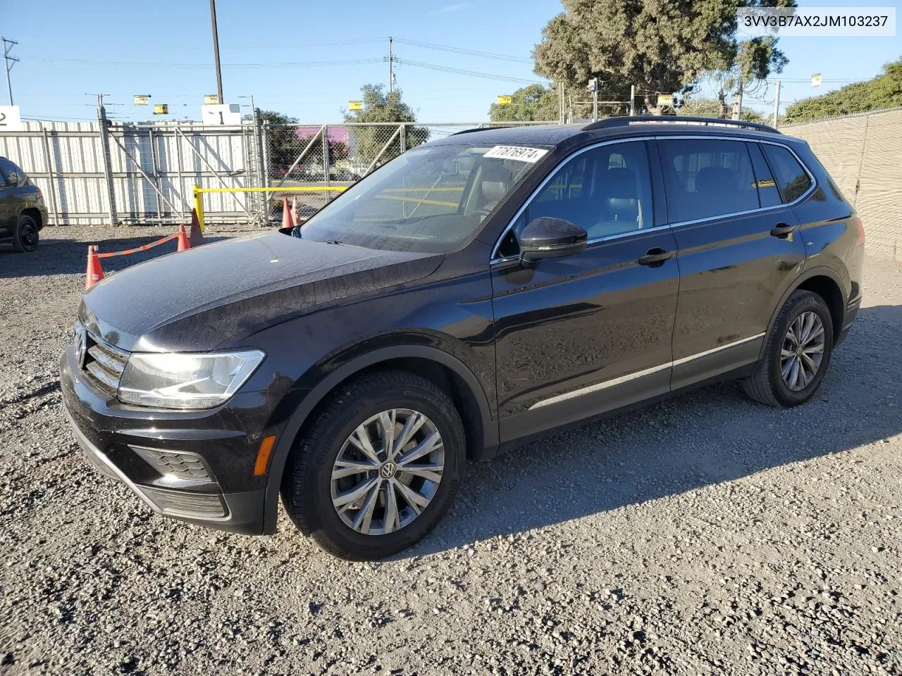 2018 Volkswagen Tiguan Se VIN: 3VV3B7AX2JM103237 Lot: 77876974