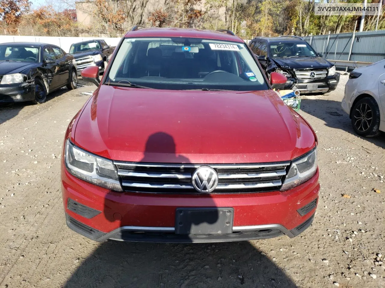 2018 Volkswagen Tiguan Se VIN: 3VV2B7AX4JM144111 Lot: 78234314