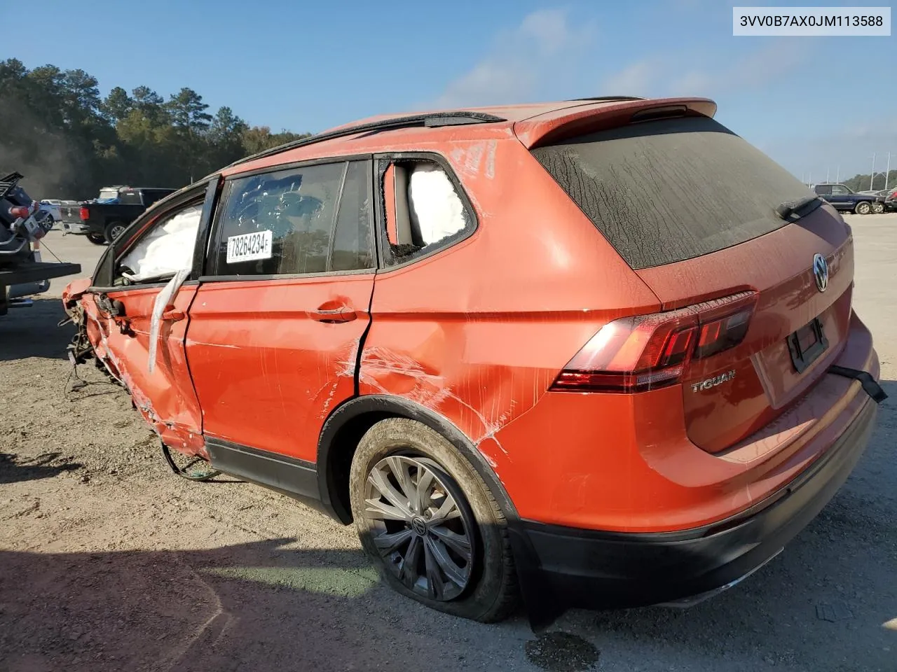 2018 Volkswagen Tiguan S VIN: 3VV0B7AX0JM113588 Lot: 78264234