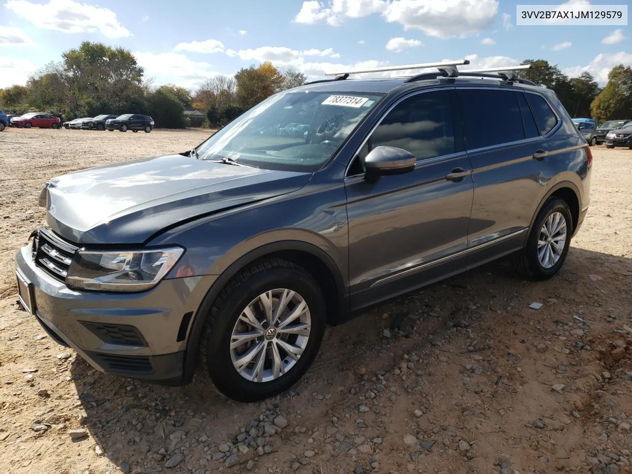 2018 Volkswagen Tiguan Se VIN: 3VV2B7AX1JM129579 Lot: 78377314